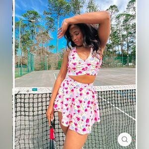Floral athletic top & skort set